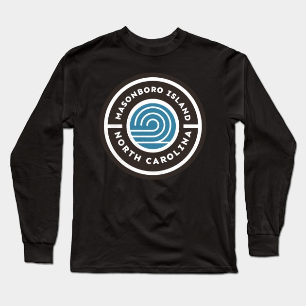 Masonboro Island, NC Waves Summer Vacationing Long Sleeve T-Shirt by Contentarama